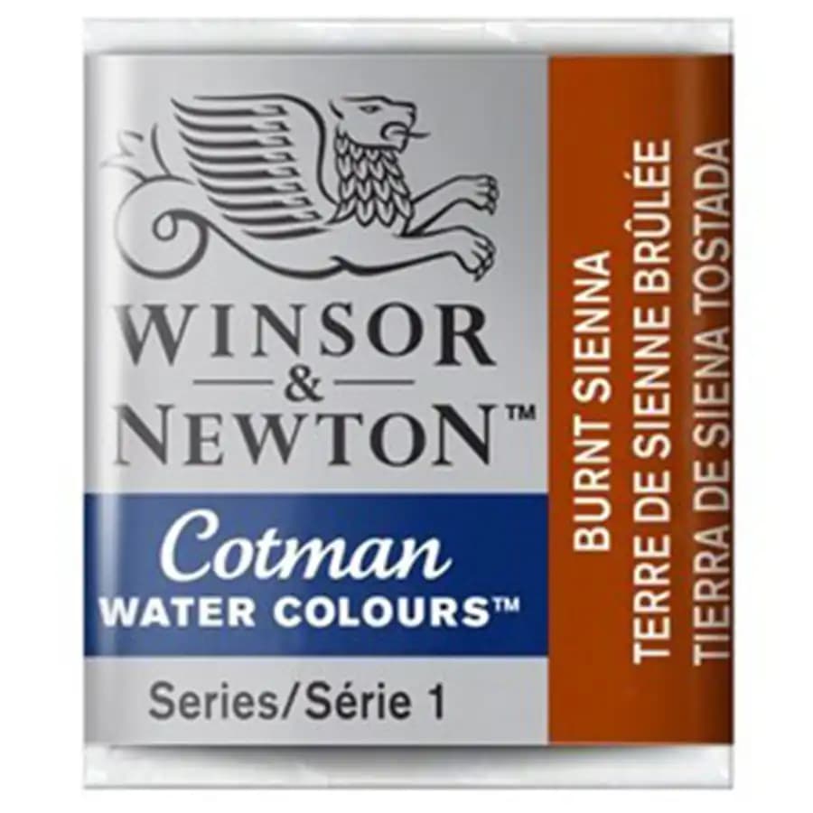 قرص آبرنگ وینزور اند نیوتن مدل COTMAN رنگ BURNT SIENNA