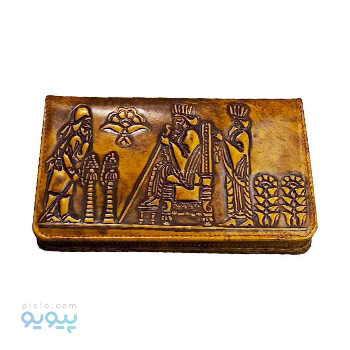 کیف پول کتی چرم گاوی دسترنگ هخامنشیان آیتم 6301 عمده و کارتنی