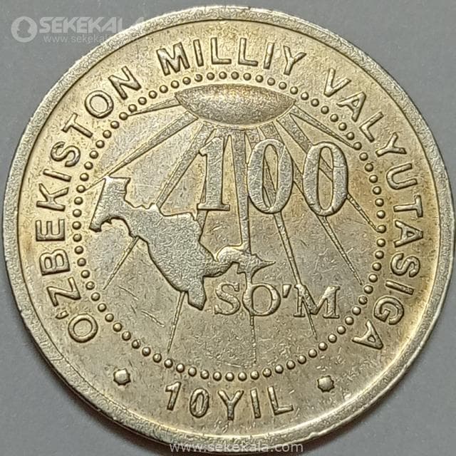 سکه 100 سوم یابودی ازبکستان 2004