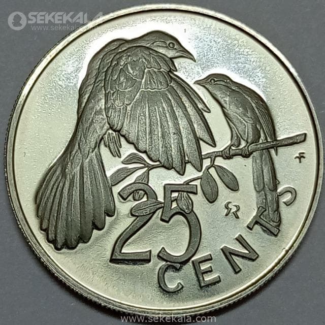 سکه پروف 25 سنت جزایر ویریجین بریتانیا 1973 (UNC)کمیاب و کلکسیونی