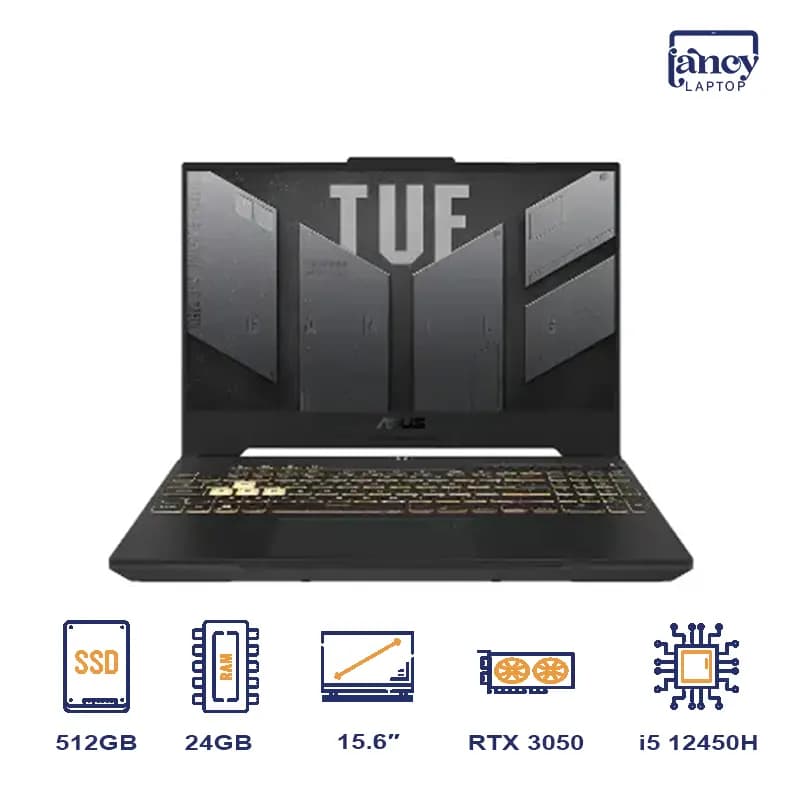 لپ تاپ اپن باکس 15.6 اینچی ایسوس TUF Gaming F15 Core i5-12450H 24GB DDR5 512GB NVMe SSD NVIDIA GeForce RTX 3050 4GB GDDR6 144Hz