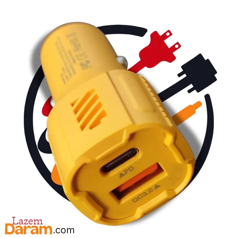 شارژر فندکی ۶۰ وات مدل CC-78؛ شارژ سریع در خودرو