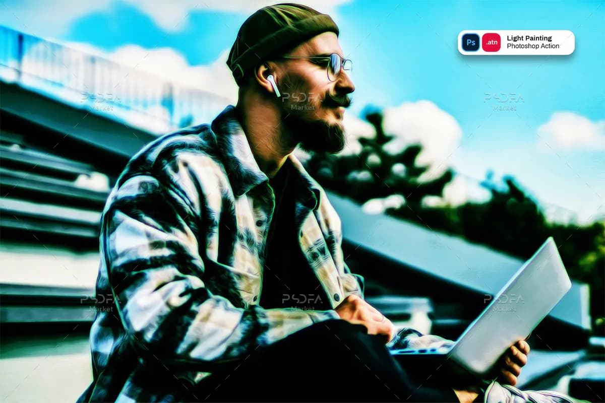 اکشن فتوشاپ افکت نقاشی دوتون عکس و تصاویر