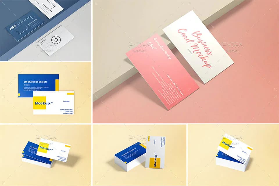 6 موکاپ بیزینس کارت Business Card Mockups