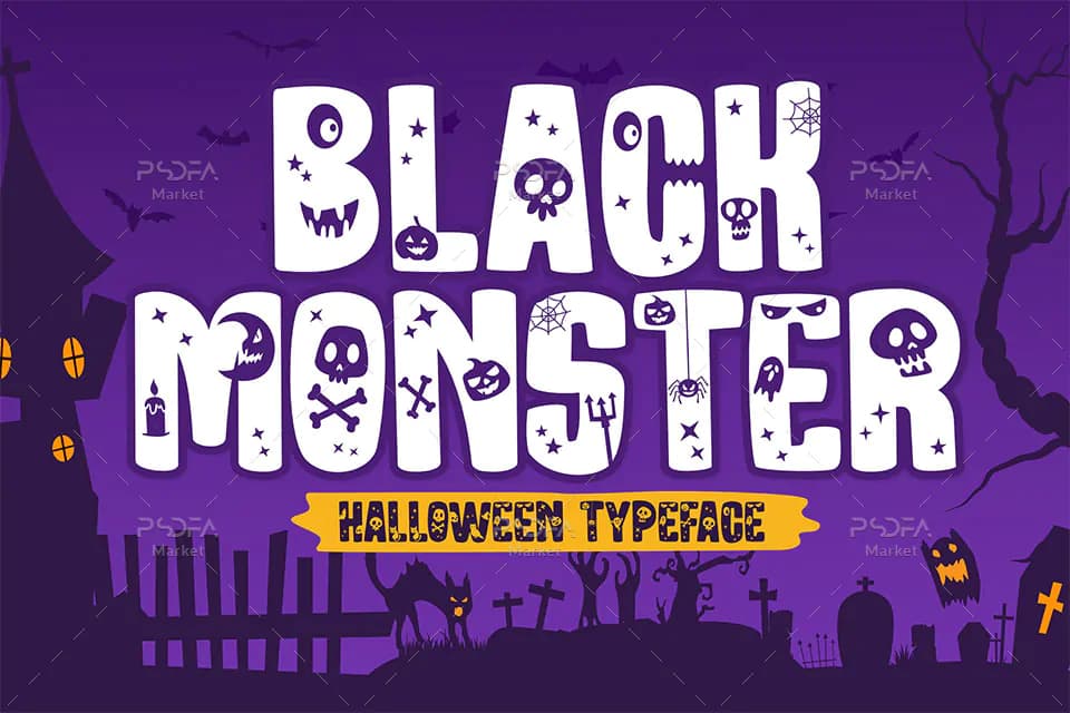 فونت وحشتناک هیولا Black Monster برای هالووین