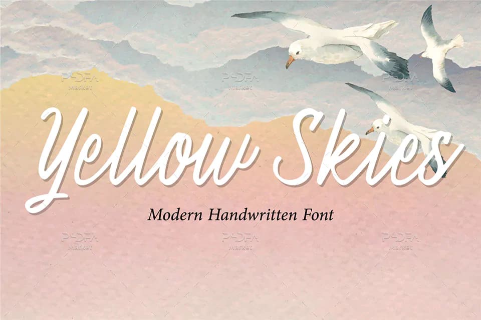 فونت انگلیسی پیوسته نویسی Yellow Skies