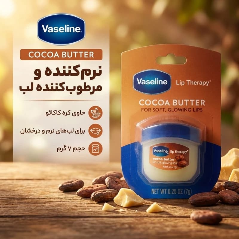 بالم لب وازلین مدل COCOA BUTTER حجم 7 گرم نرم‌کننده و مرطوب‌کننده لب — تصویر ۲