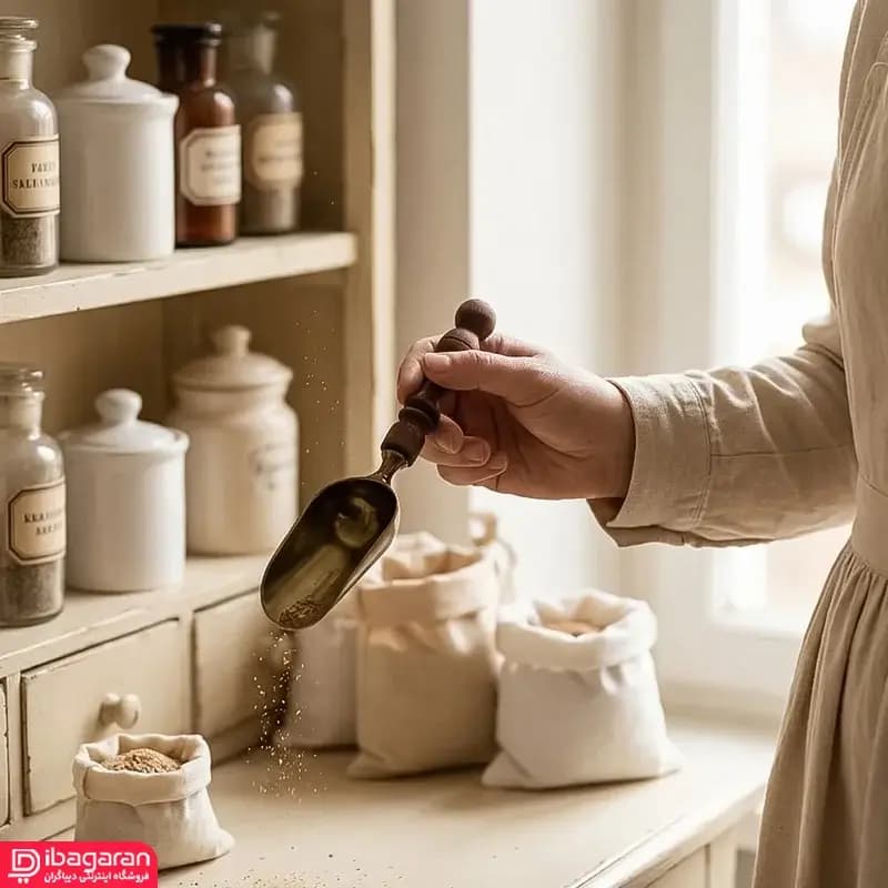 قاشق آجیل خوری کلاسیک دسته چوبی ریور مدل 104
