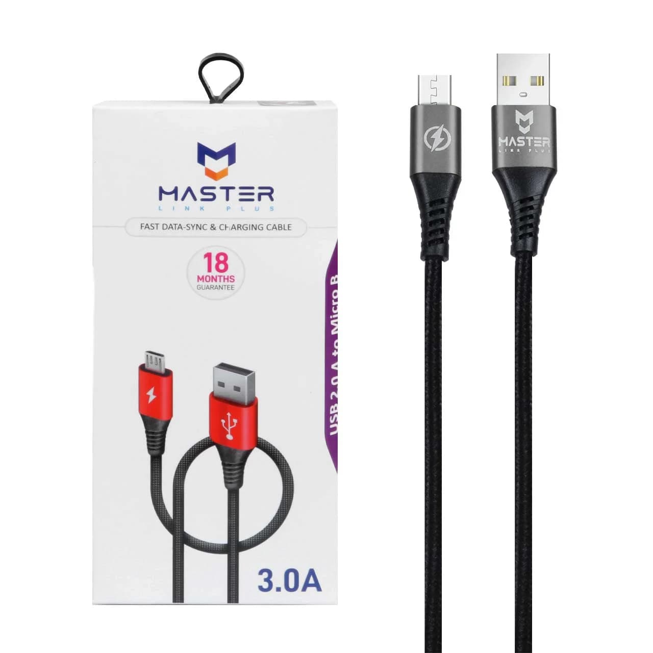 کابل شارژ فست اندروید MASTER مدل ETM 005 – مشکی خاکستری — تصویر ۵