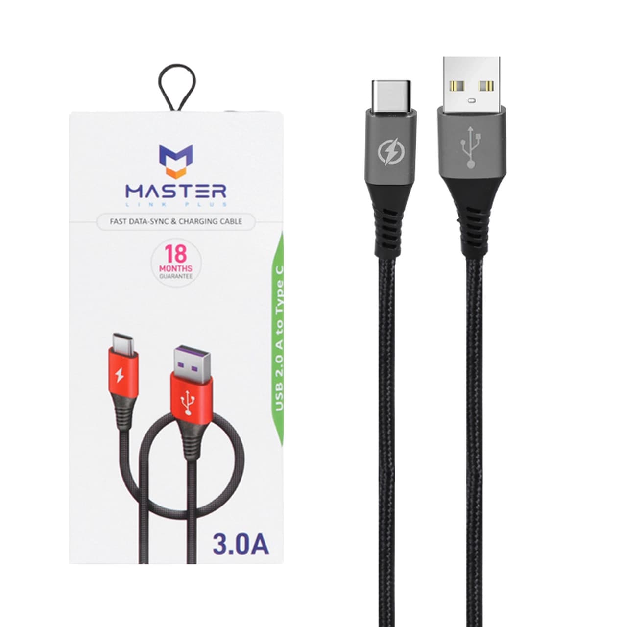 کابل شارژ فست MASTER Type-C مدل ETM 003 – مشکی خاکستری — تصویر ۲