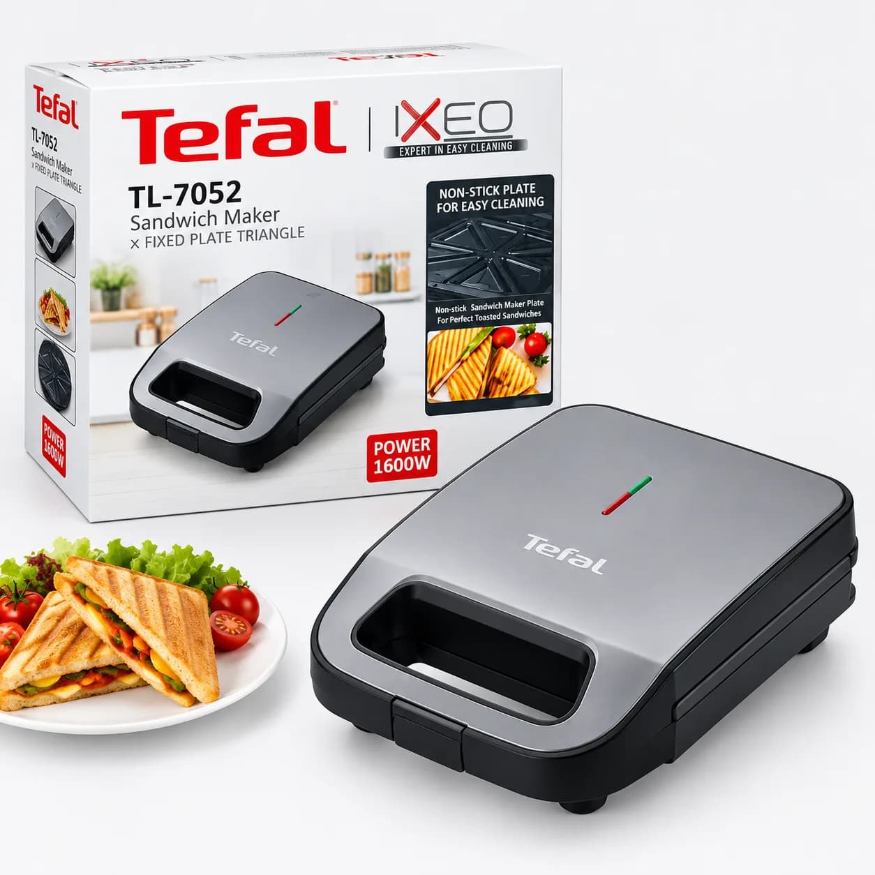 اسنک ساز تفال مدل TL-7052 توان 1600 وات | ساندویچ ساز تفال