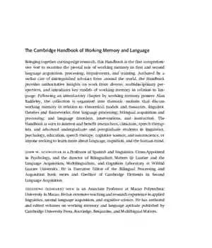 دانلود کتاب The Cambridge Handbook of Working Memory and Language