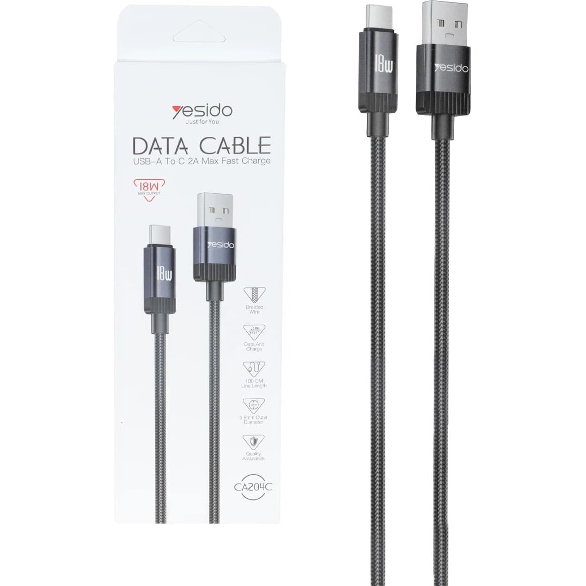 کابل شارژ USB به Type-C یسیدو (Yesido) مدل CA204C