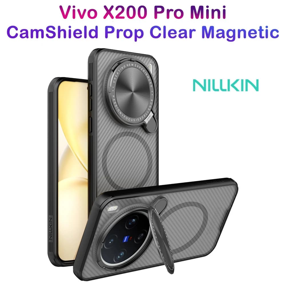 گارد مگنتی نیمه شفاف کمرا استند Vivo X200 Pro Mini مارک نیلکین مدل Camshield Prop Clear