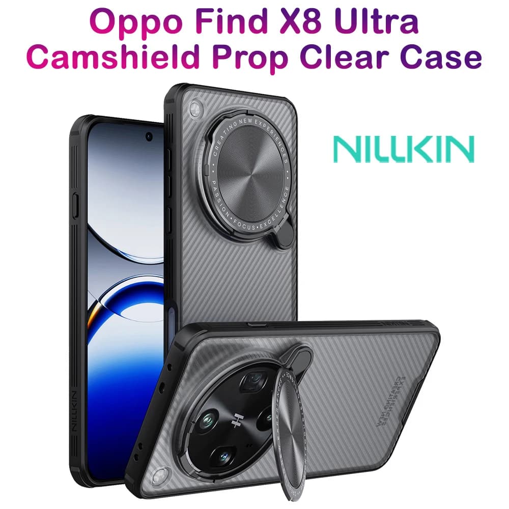 گارد نیمه شفاف کمرا استند Oppo Find X8 Ultra مارک نیلکین مدل Camshield Prop Clear