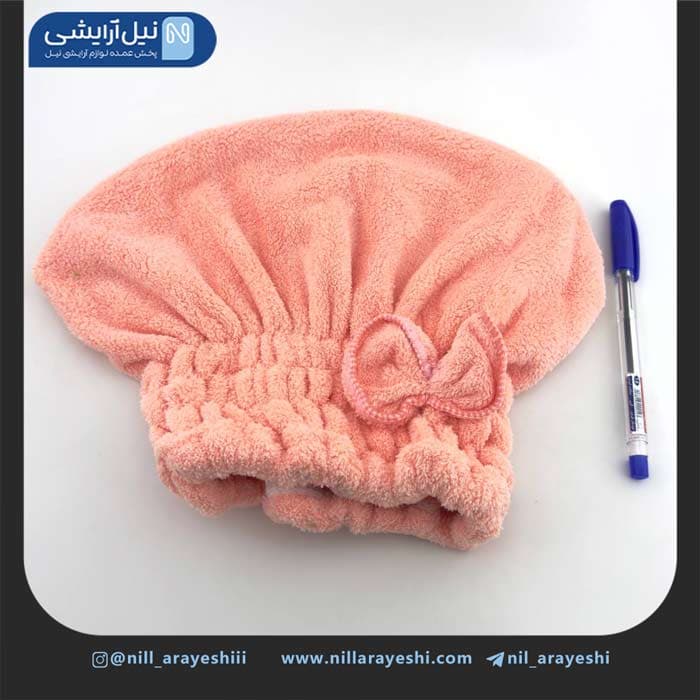 کلاه حمام حوله ای پاپیون دار