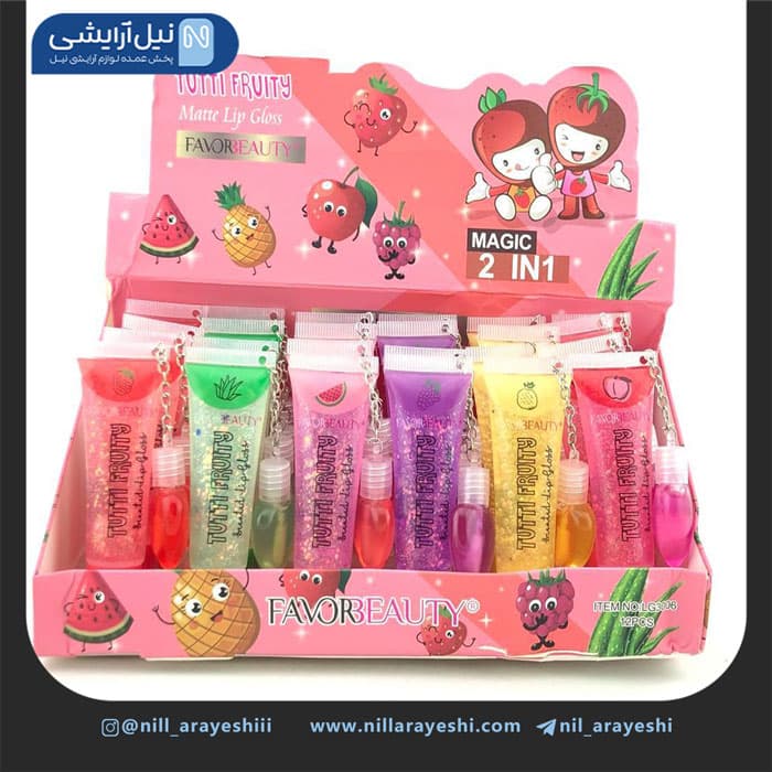 لیپ گلاس و رژ حرارتی قلبی میوه ای فیور بیوتی کد Lg 3006