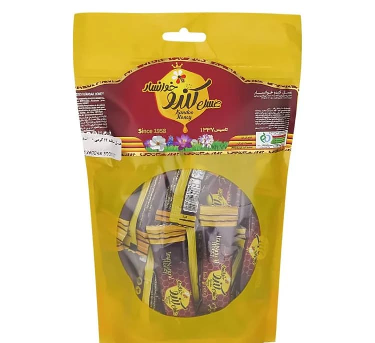 عسل کندو خوانسار وزن 12 گرم بسته 30 عددی