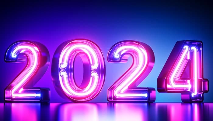 تصویر پس زمینه طرح نئون سال 2024