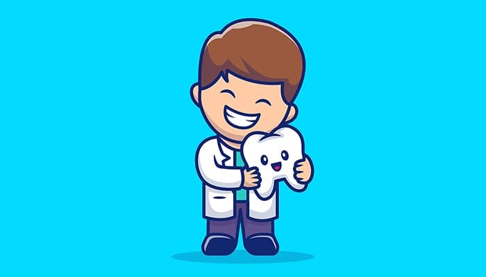وکتور کاراکتر کارتونی پسر بچه با مفهوم دندانپزشکی