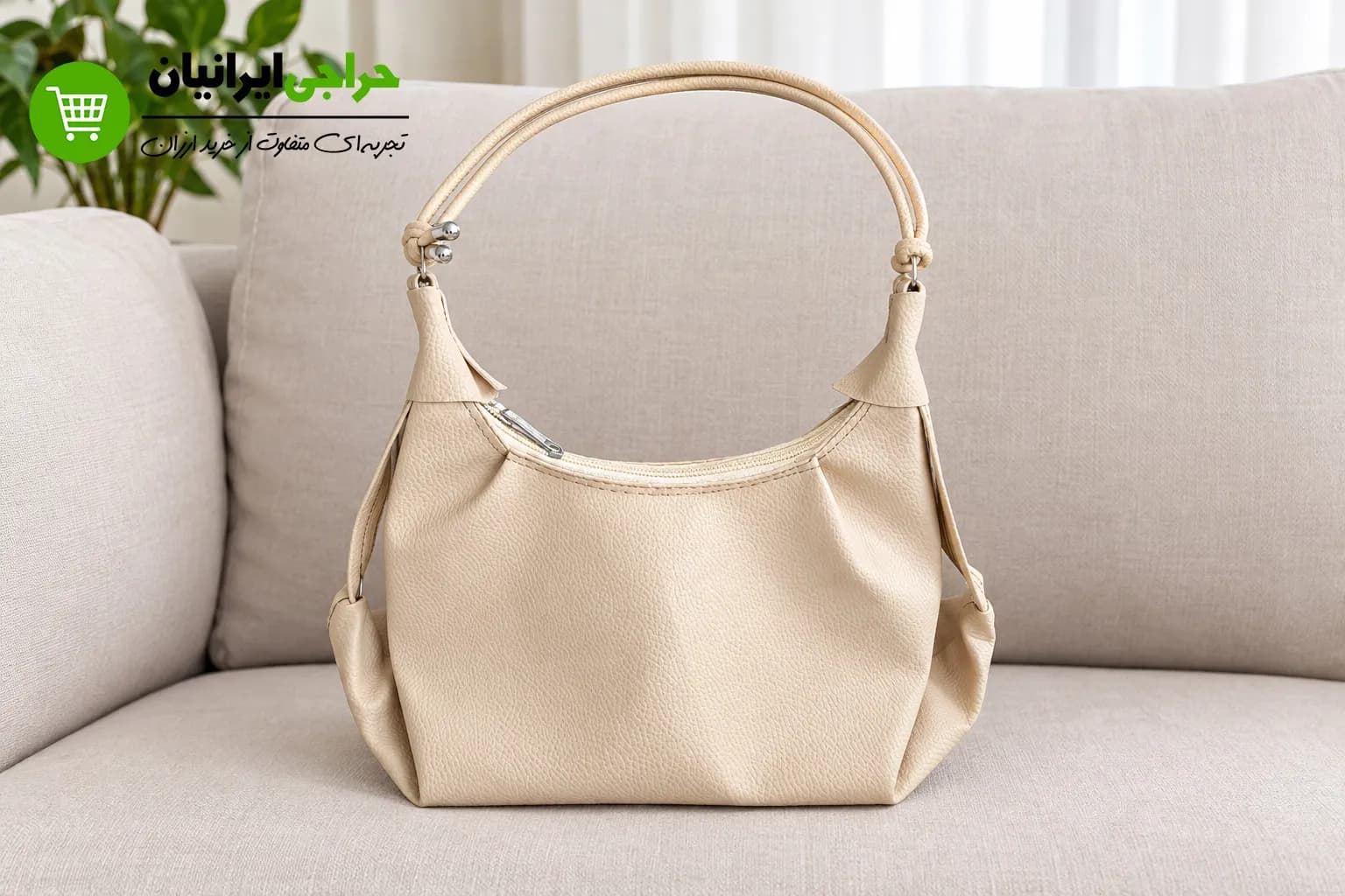 کیف دستی مجلسی زنانه دسته گره‌ای چرم مصنوعی