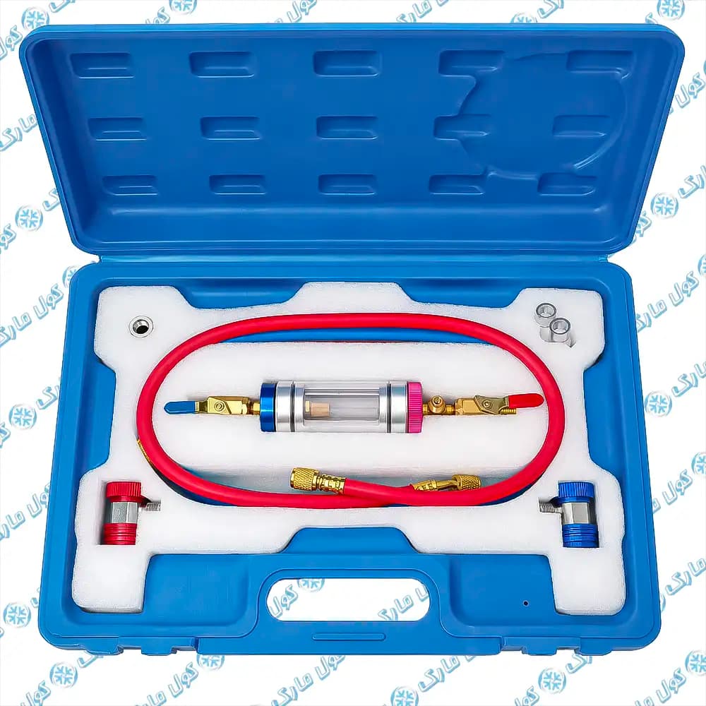 دستگاه آنالیز و تست روغن و گاز مدار کولر خودرو + کوپلینگ مدل kit full