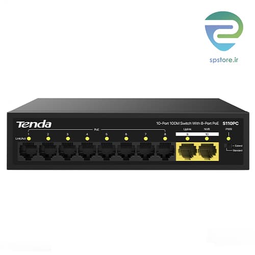 سوئیچ 10 پورت POE غیرمدیریتی تندا مدل Tenda Switch S110PC