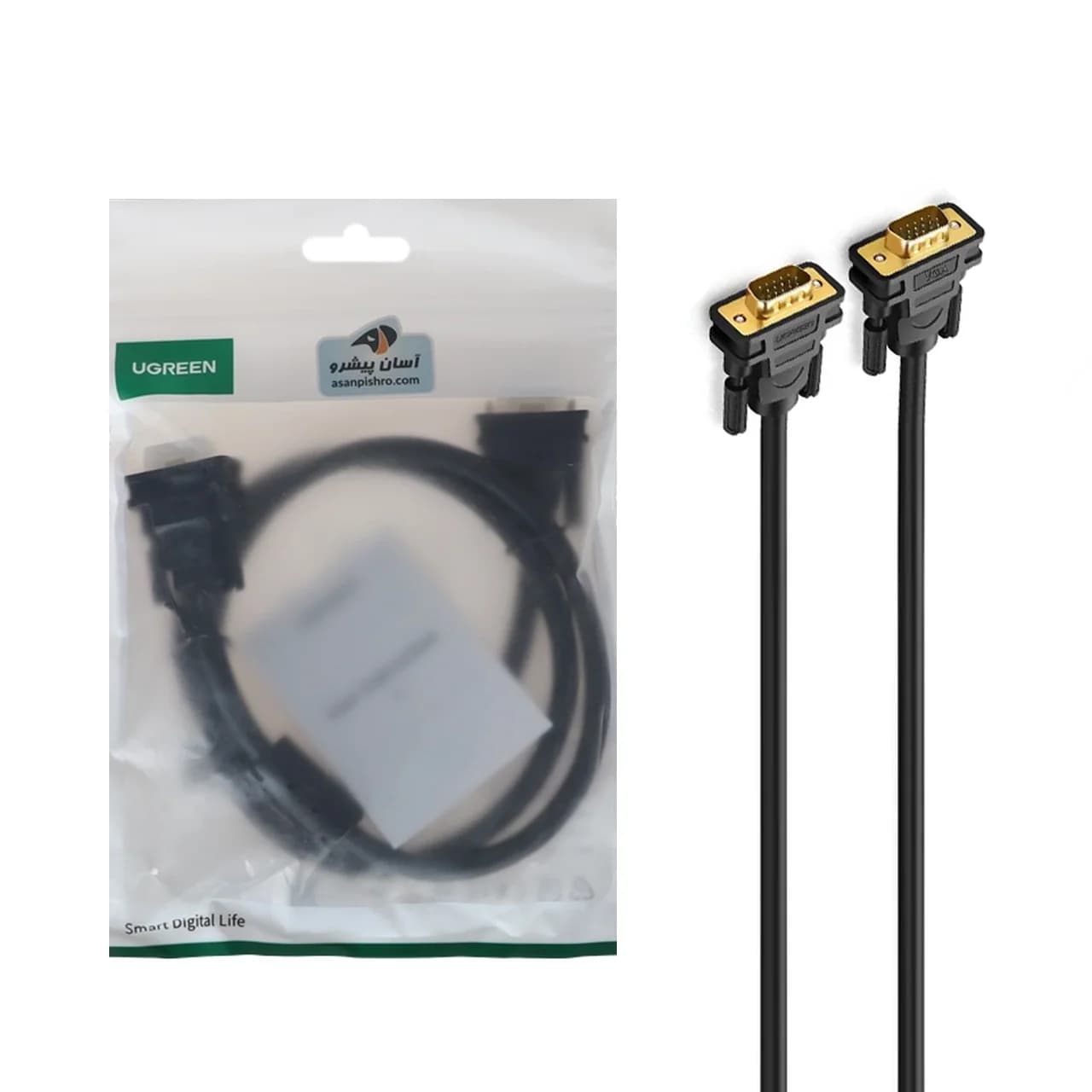 کابل یک متری UGREEN VGA مدل VG101 – مشکی (گارانتی 18 ماهه آسان پیشرو)(11673)
