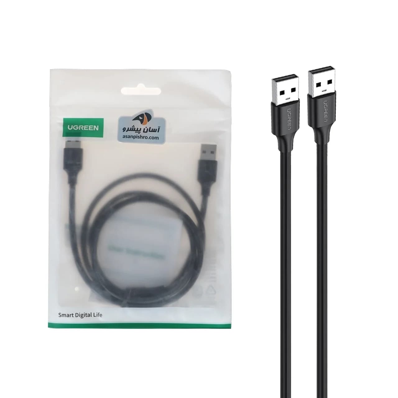 کابل یک متری UGREEN USB2.0 مدل US102 – مشکی(10309)