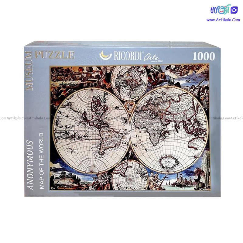پازل 1000 قطعه طرح نقشه جهان برند ریکوردی RICORDI