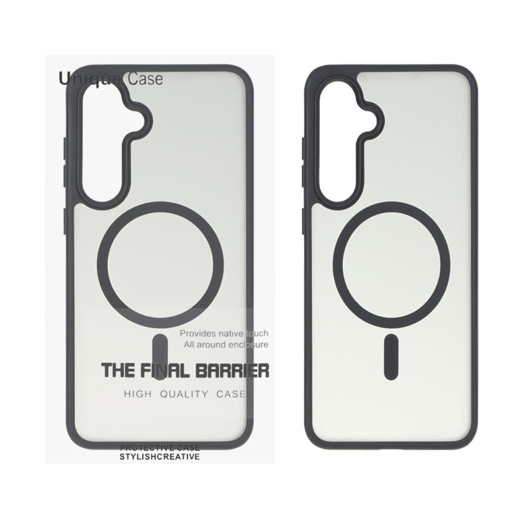 قاب Unique Case مات دودی MagSafe مدل Samsung Galaxy S24 FE – مشکی (پک دار) — تصویر ۲