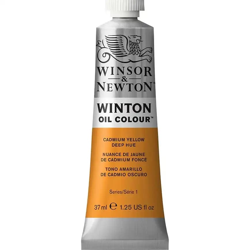 رنگ روغن وینزور اند نیوتن رنگ CADMIUM YELLOW DEEP HUE کد 46 حجم 37 میلی لیتر