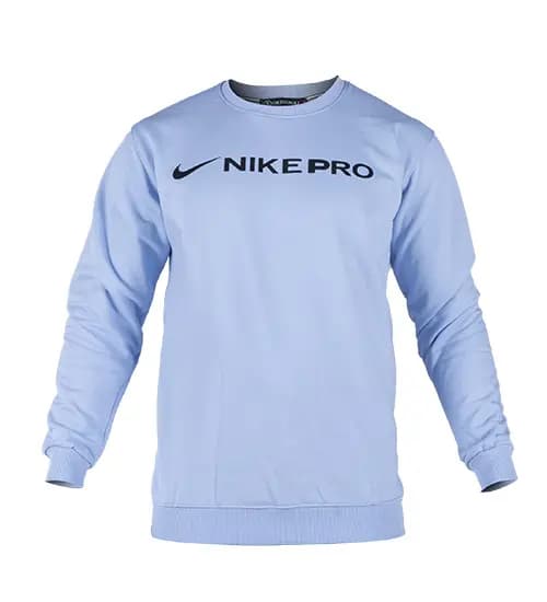 بلوز یقه گرد مردانه نرمال طرح دار اسپان آبی روشن Nike