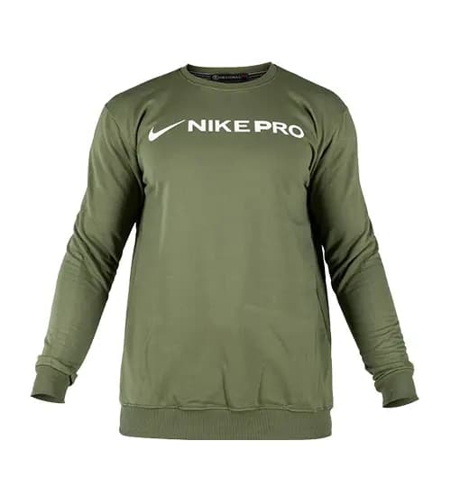 بلوز یقه گرد مردانه نرمال طرح دار اسپان سبز Nike