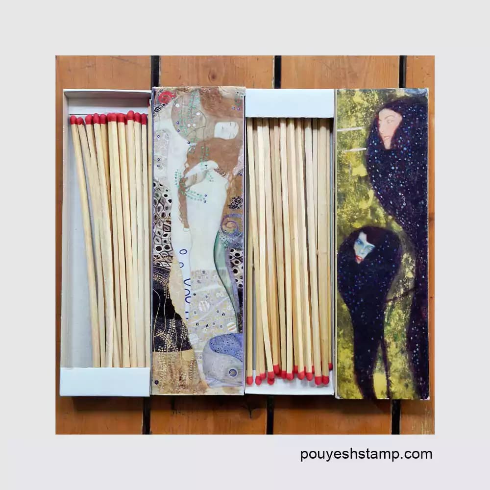 ست ۲ عددی کبریت چوبی بزرگ اتریش | طرح آثار گوستاو کلیمت (Gustav Klimt)
