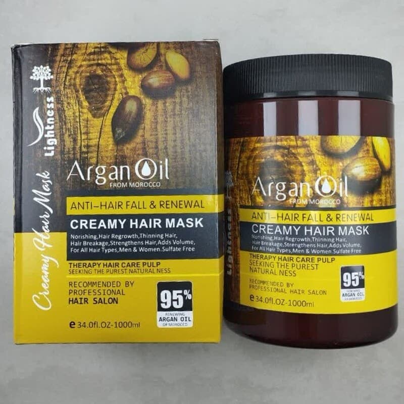 ماسک مو آرگان لایتنس اصل Argan Oil | Creamy Hair Mask | تثبیت کننده کراتین مو | پروتئین مو، جوانسازي مو | نرم کننده مو | ماسک آرگان مو | ماسک مو آرگان اویل اصل | آرایشی و بهداشتی | دبی | امارات | خارج