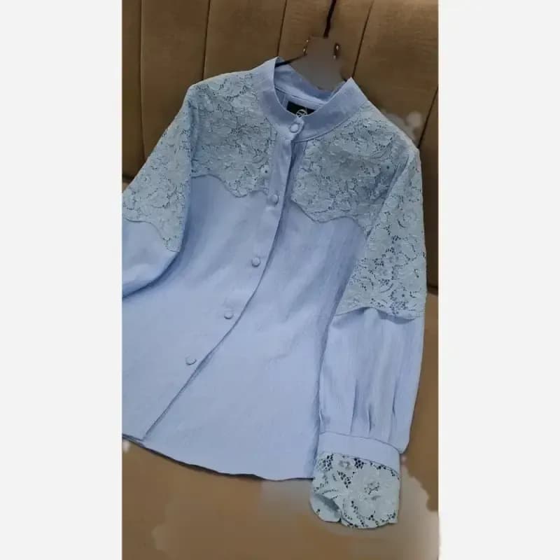 بلوز زنانه مدل دلانا جنس توکی کراش سایز 38 تا 54 — تصویر ۶