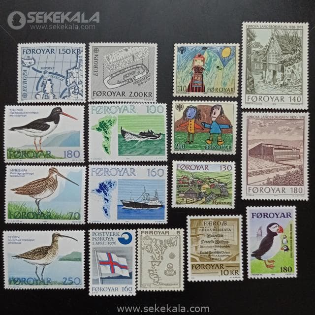 مجموعه تمبر کمیاب جزایر فارو (16 قطعه)
