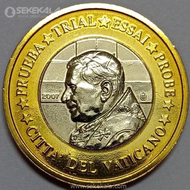 سکه پروف 1 یورو واتیکان 2007 (نمونه specimen)(UNC)