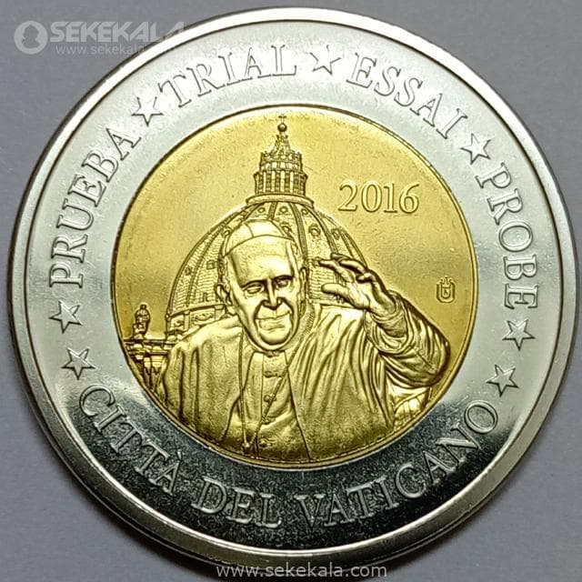 سکه پروف 2 یورو واتیکان 2016 (نمونه specimen)(UNC)