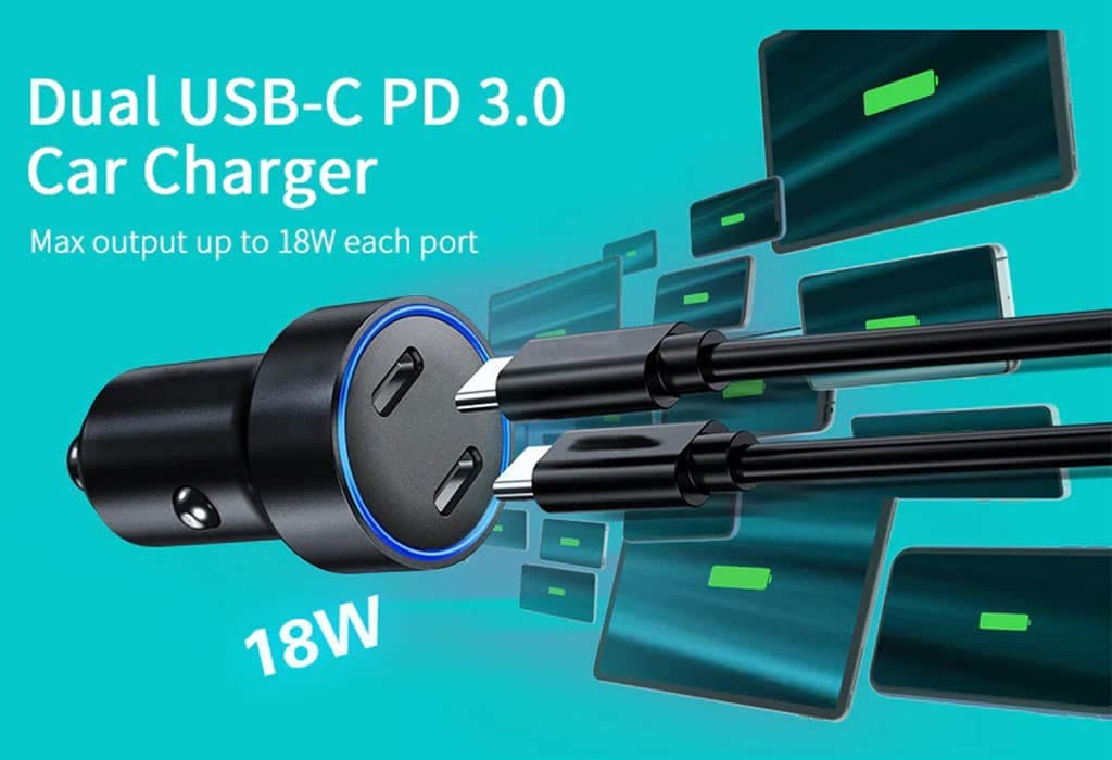 شارژر فندکی فست شارژ ماشین تایپ سی 36 وات چویتک C0054 — تصویر ۱۲