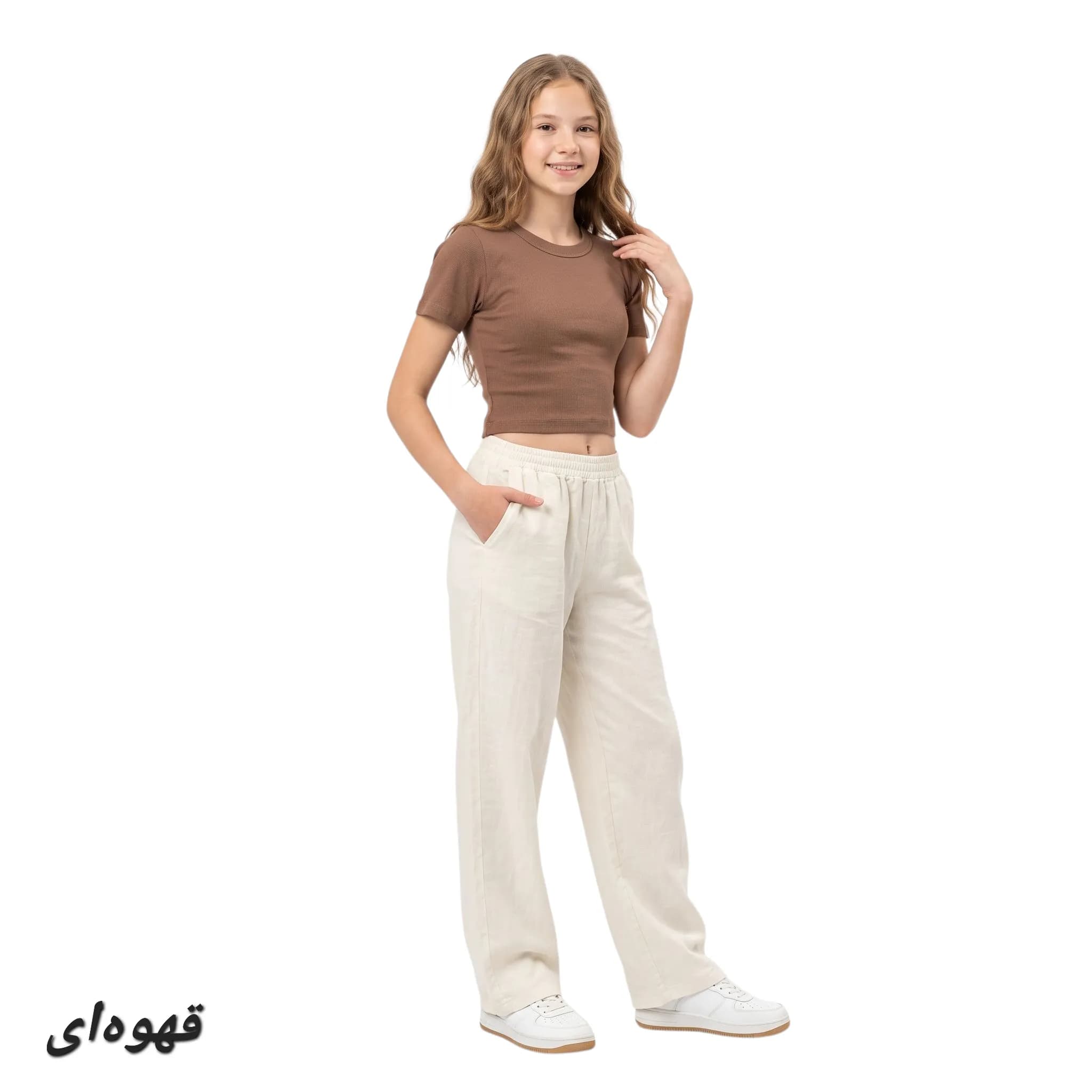 تاپ دخترانه یقه گرد کبریتی — تصویر ۴