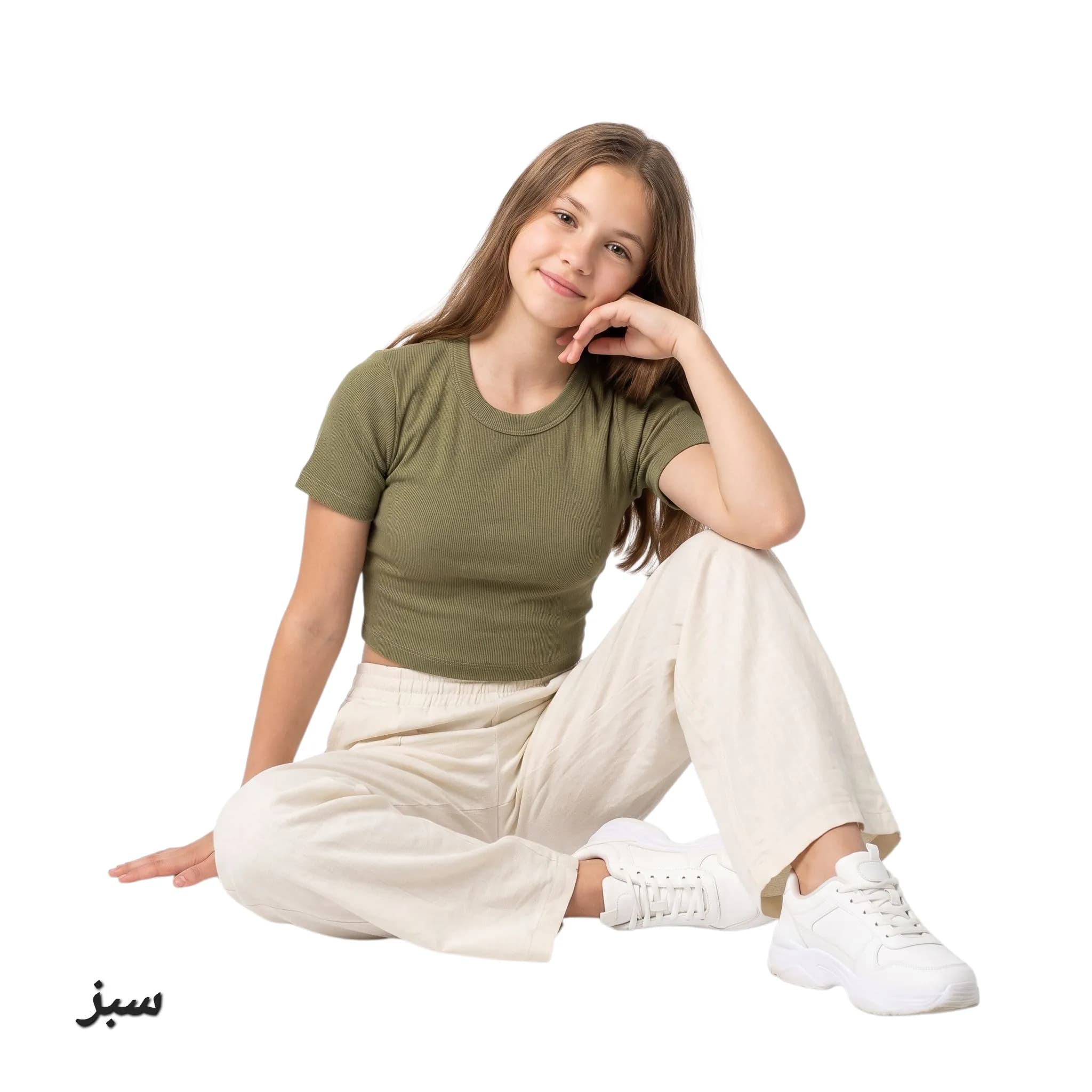 تاپ دخترانه یقه گرد کبریتی