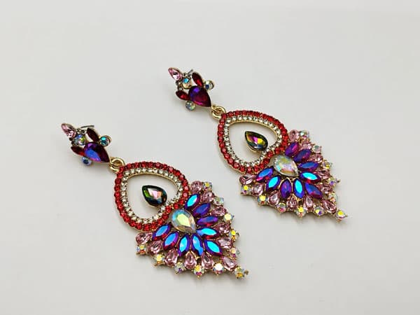 گوشواره کریستال رنگی