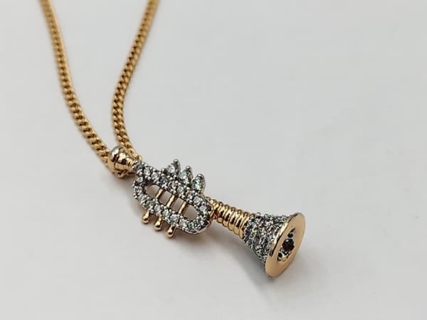 گردنبند زنانه طرح شيپور نگين كاري ژوپينگ کد A0250