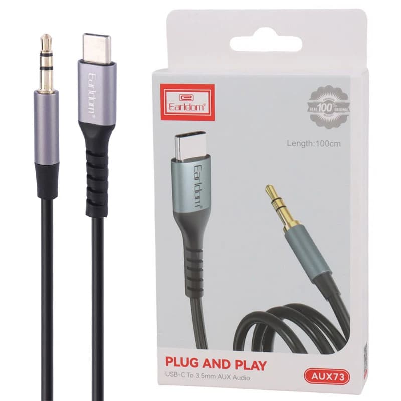 کابل تبدیل Type-C به AUX ارلدام ET-AUX73 طول 1 متر — تصویر ۲
