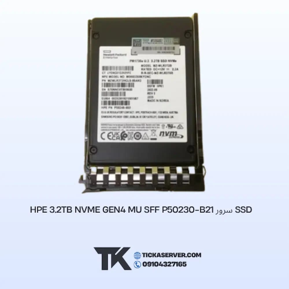 SSD سرور HPE 3.2TB NVMe Gen4 MU SFF P50230-B21