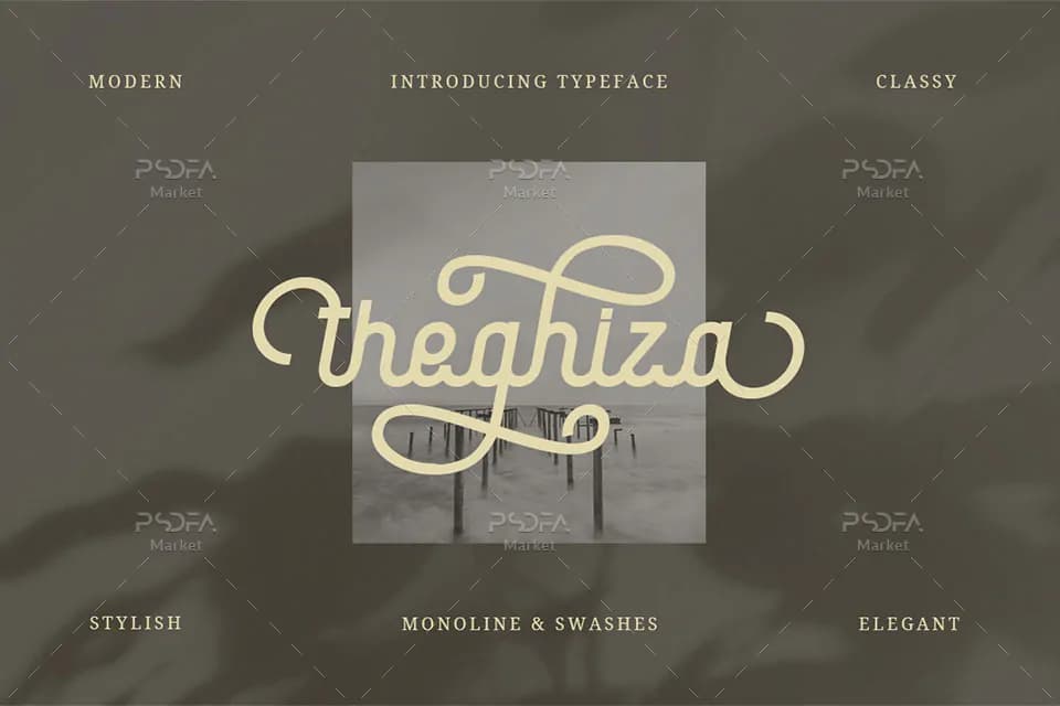 فونت انگلیسی کلاسیک و وینتج Theghiza