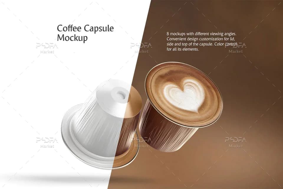 4 موکاپ کپسول قهوه Coffee Capsule Mockups