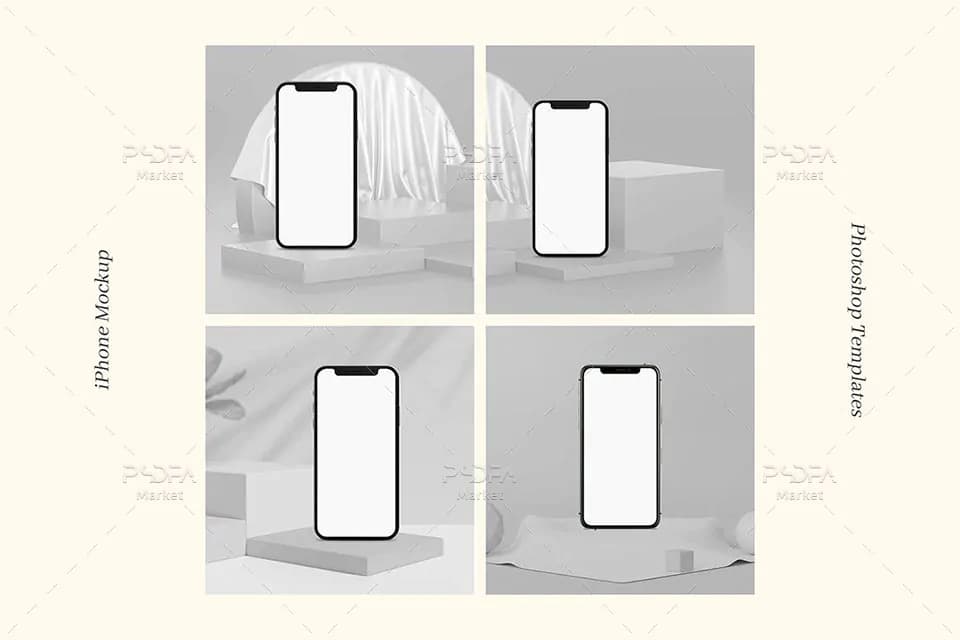 موکاپ گوشی iPhone Xs در 4 حالت مختلف — تصویر ۲